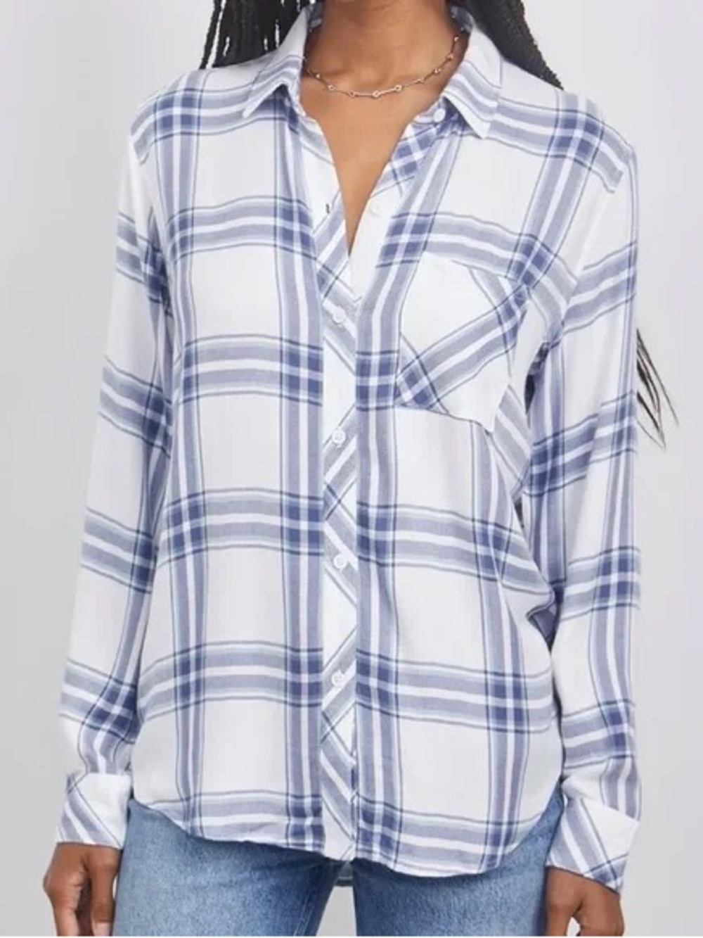 Rails Hunter Plaid Shirt in white/navy/gray